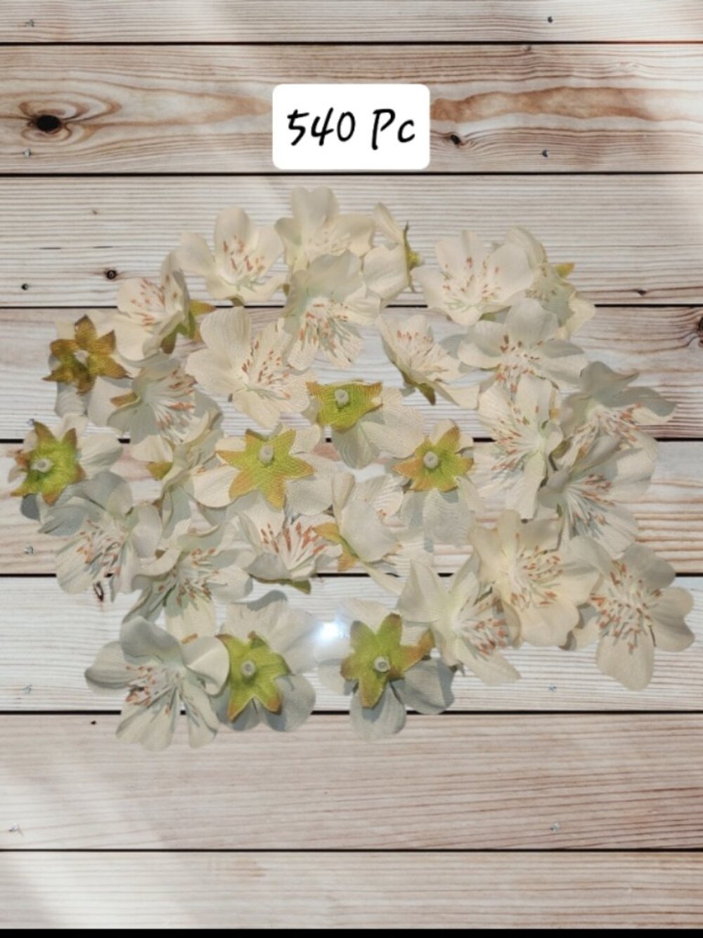 540 Pc Lot - White Fabric Cherry Blossom Flowers Artificial Cherry Blossom Heads